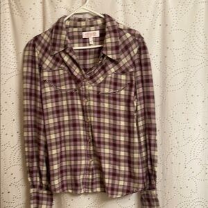 Plaid Button-Up Shirt
